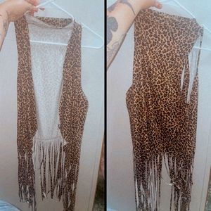 Soft Leopard/Cheetah Print Fringe Cardigan